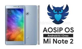 Actualice AOSiP OS en Xiaomi Mi Note 2 Android 8.1 Oreo basado en AOSP (scorpio)