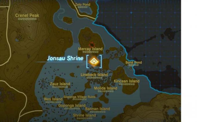 Kaip išspręsti Jonsau šventyklos galvosūkį Zelda žemėlapyje