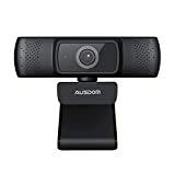 Billede af Autofocus 1080P Webcam til pc med fortrolighedsdæksel, AUSDOM AF640 Full HD-videoopkald, Business-webkamera med mikrofon, 90 ° vidvinkelvisning til desktop / bærbar computer / Mac, arbejde med Skype / Zoom / WebEx / Lync