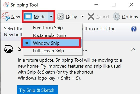 Use a ferramenta Recorte se a tela de impressão não estiver funcionando no Windows