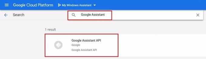αναζήτηση για το Google Assistant API