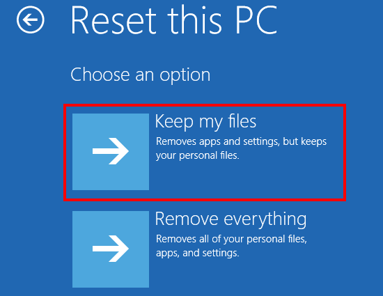 Restablecer Windows 10 sin perder datos