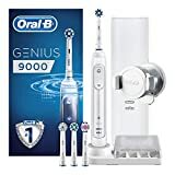 Bild på Oral-B Genius 9000 elektrisk tandborste, 1 vit appansluten handtag, 6 lägen, trycksensor, 4 tandborsthuvuden, USB-resväska, 2-stifts UK-kontakt, gåva för män / kvinnor