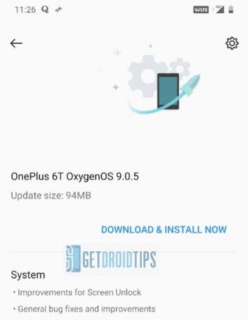OnePlus 6T OxygenOS 9.0.5