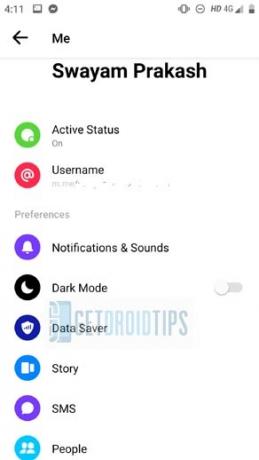 Omogućite tamni način rada na FaceBook Messengeru