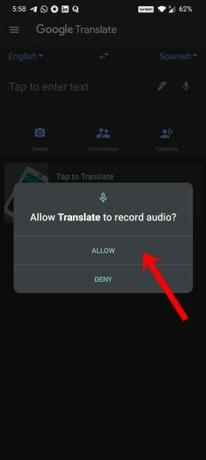 Audio-Berechtigungen Google Übersetzer
