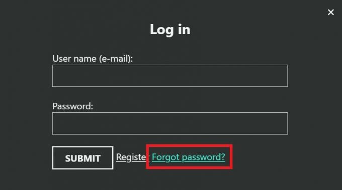 zapomenuté heslo