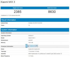 Xiaomi Mi Mix 3 GeekBench Listing vor der Veröffentlichung entdeckt
