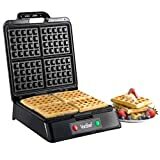 VonShef Quad 4 Dilim Belçika Waffle Makinesi Demir Makinesi Siyah Görüntüsü