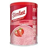 SlimFast augstas olbaltumvielu pulvera ēdienreizes aizstājēju uztura bagātinātāja attēls, vasaras zemeņu, 50 porcijas