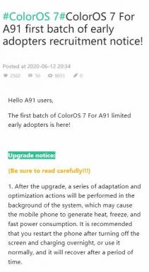 Oppo A91 Android 10 Uppdateringsstatus: ColorOS 7 Stabil uppdatering släppt