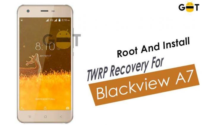 Šaknis ir įdiekite TWRP atkūrimą „Blackview A7“