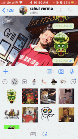 Kaip naudoti „iMessage Memoji“ lipdukus „WhatsApp“ ar kitose programose