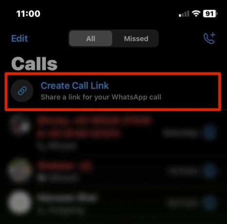 Crea collegamento di chiamata su iPhone