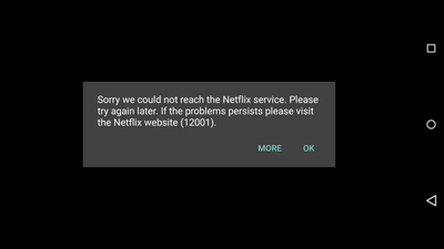 Netflix kļūda 12001