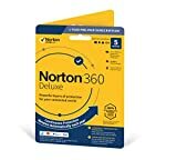 Kuva Norton 360 Deluxe 2021: stä, virustorjuntaohjelmisto viidelle laitteelle ja yhden vuoden tilaukselle automaattisella uusinnalla, sisältää suojatun VPN: n ja salasananhallinnan, PC / Mac / iOS / Android, aktivointikoodi postitse