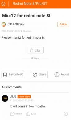 Xiaomi Redmi Note 8T MIUI 12 Uppdateringsversion Status