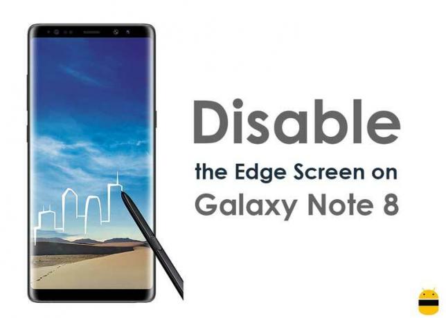 Edge'i ekraani keelamine Galaxy Note 8-s