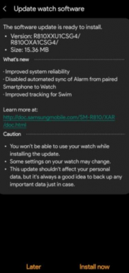 R810XXU1CSG4: Актуализацията на Samsung Galaxy Watch получава подобряване на проследяването на плуването, синхронизирането на алармата е деактивирано