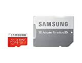 Изображение памяти Samsung 64 ГБ EVO Plus MicroSDXC UHS-I Grade 1 Class 10 с адаптером SD - черный / красный / белый