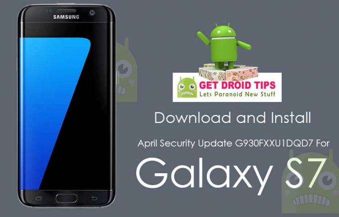 Télécharger la mise à jour de sécurité d'avril G930FXXU1DQD7 pour Galaxy S7 (Nougat)