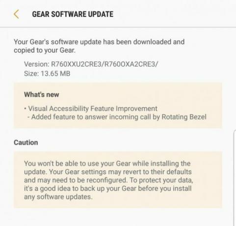 Samsung Gear S3-opdatering