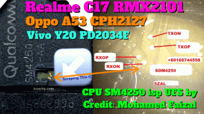 Распиновка UFS для Realme C17 RMX2101 ISP
