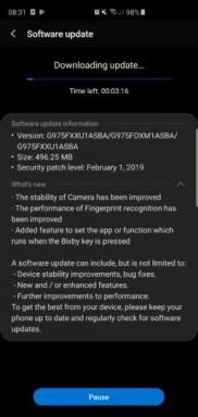 G975FXXU1ASBA: išleistas pirmasis „Samsung Galaxy S10“ programinės įrangos atnaujinimas