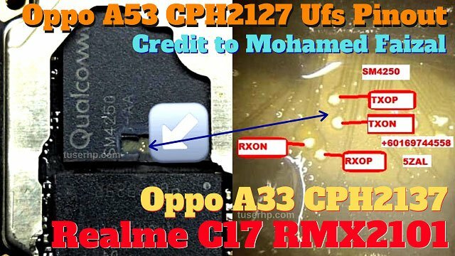 Oppo A33 2020 (CPH2137) ISP UFS PinOUT | Zkušební bod
