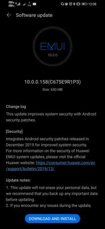 Honor 20i EMUI 10-programuppdatering ger Android 10, december 2019 säkerhetsuppdatering
