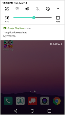 Capture d'écran des paramètres de notification du LG Stylo 2 V