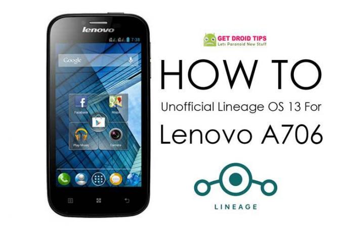 Kaip įdiegti „Lenovo A706“ neoficialią „Lineage OS 13“