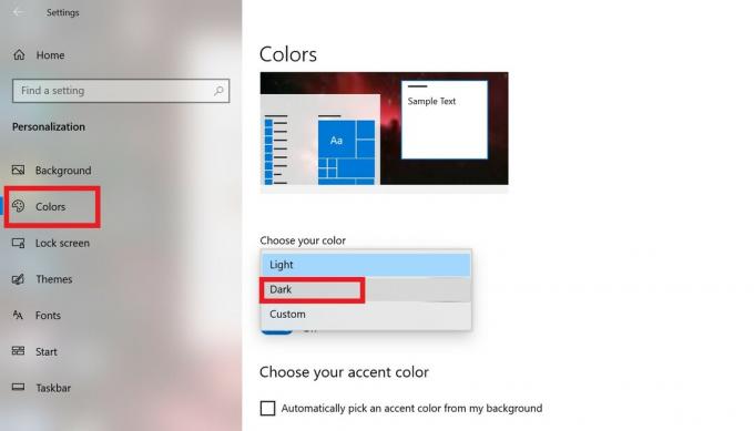 povoliť Windows 10 Dark Mode
