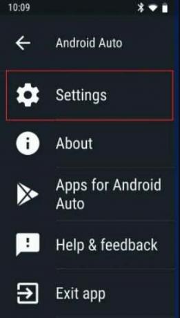 option de paramètres dans Android