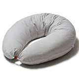 Слика од Ниимо јастук за трудноћу за спавање КСКСЛ Мултифункционални јастук за негу дојиља, јастук за цело тело за труднице Труднице, 100% памучна јастучница (сиво-бела ПОИС)