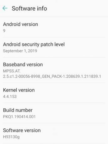AT & T LG V30 Android Pie Update H93130g