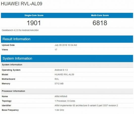 Huawei Honor Note 10 Kirin 970 a apărut pe Geekbench