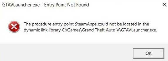 Fix: GTA 5-Fehler: Prozedureinstiegspunkt nicht gefunden (SteamApps)