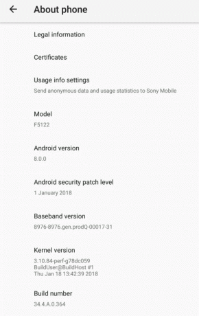 Ažuriranje za Android Oreo 34.4.A.0.364