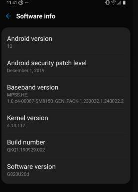 [Download] Sprint LG G8 Thinq ottiene Android 10 con la versione G820U20d