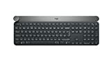 Obrázek bezdrátové klávesnice Logitech Craft Illuminated Wireless Keyboard, 2,4 GHz Wireless and Bluetooth, Programmable Vstupní číselník, více zařízení, automatické podsvícené klávesy, dobíjecí, rozložení QWERTY UK pro PC / Mac / notebook - Černá
