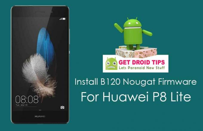 Atsisiųskite ir įdiekite „B120 Nugat“ programinę įrangą „Huawei P8 Lite“