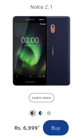 Цены на Nokia 2.1, Nokia 3.1 и Nokia 5.1 в Индии подтверждены 2