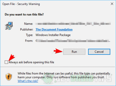 Keelake Windows 10-s avatud failiturbe hoiatus - kuidas seda teha