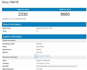 Το Xoria XZ3 GeekBench Scoresheet αποκαλύπτει ότι θα τρέξει Android Pie Out-of-the-Box