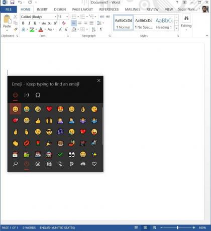 microsoft word documentos emoji