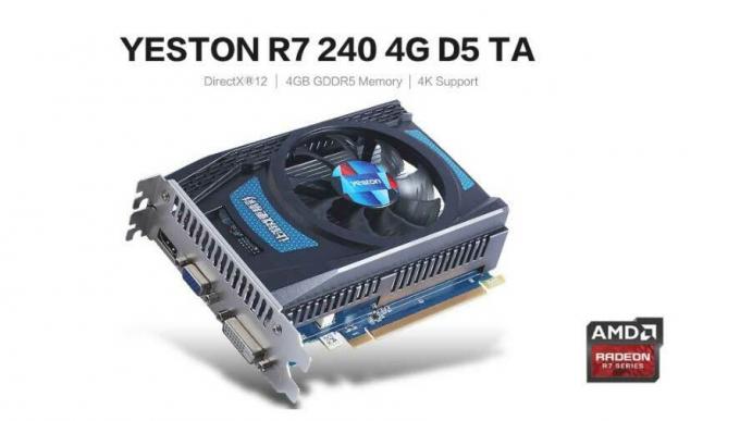„Yeston AMD Radeon R7 240“ 4 GB GDDR5 vaizdo plokštė