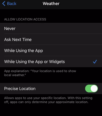 Widget meteorológico de iOS que muestra una ubicación incorrecta Cómo solucionarlo