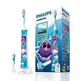 Image de la brosse à dents électrique Philips Sonicare for Kids avec Bluetooth, application Coaching, 2 têtes de brosse, 2 modes et 8 autocollants pour la personnalisation - HX6322 / 04