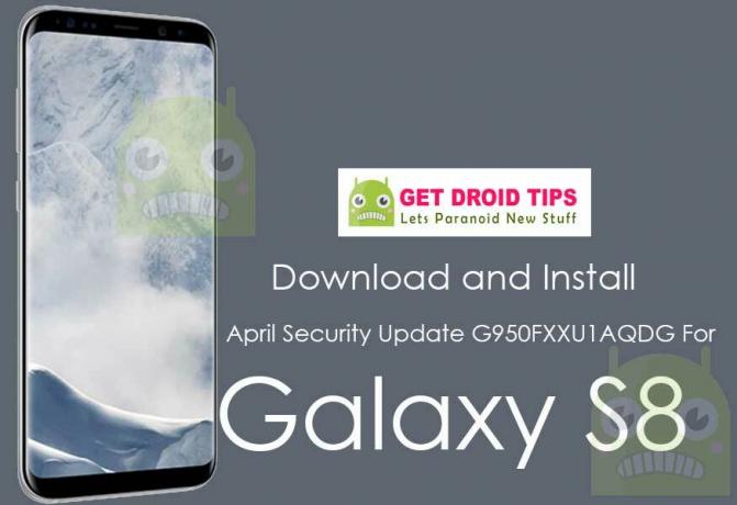 Baixe Instalar a atualização de segurança G950FXXU1AQDG de abril para Galaxy S8